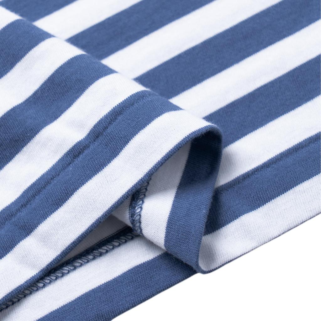 Polo Ralph Lauren SS23 Logo Embroidered Cotton Striped Crew Neck Short Sleeve T-Shirt Men Tops Blue 710906295-001
