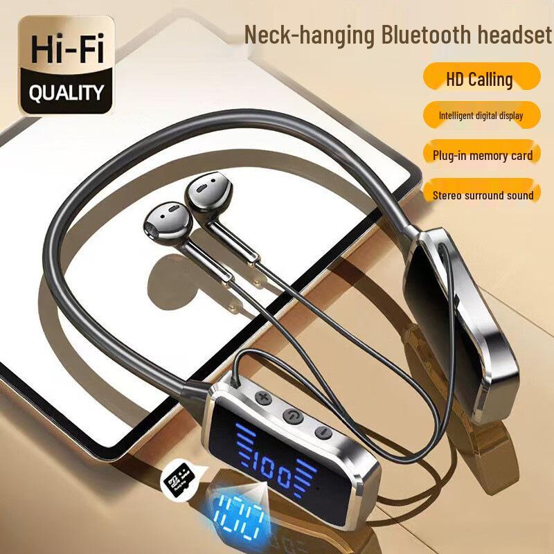 High-Fidelity Wireless Neckband Earbuds: Sports, Noise-Cancelling, Long Battery Life for Running and Gaming