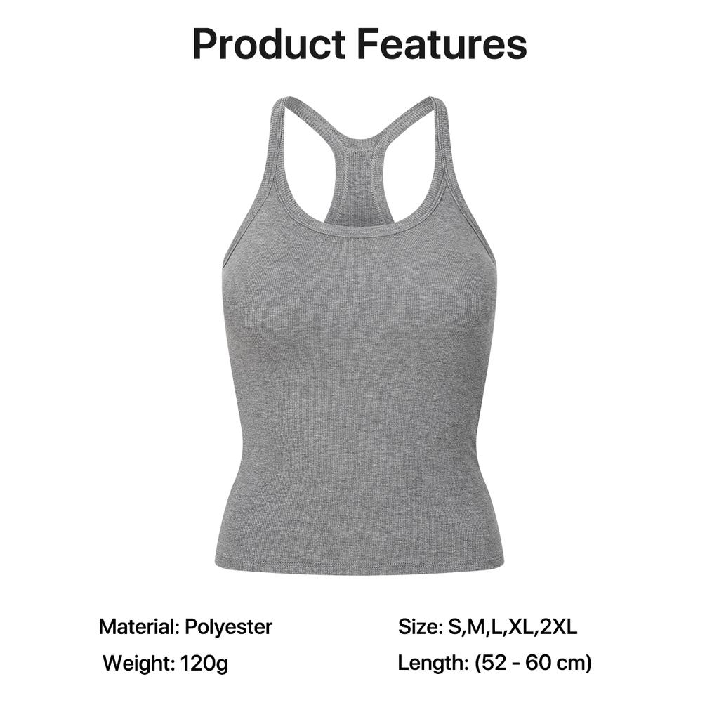Slim Fit Women Sleeveless Camisole Solid Color Elastic Ribbed Tank Top Soft Basic Daily Wear Vest