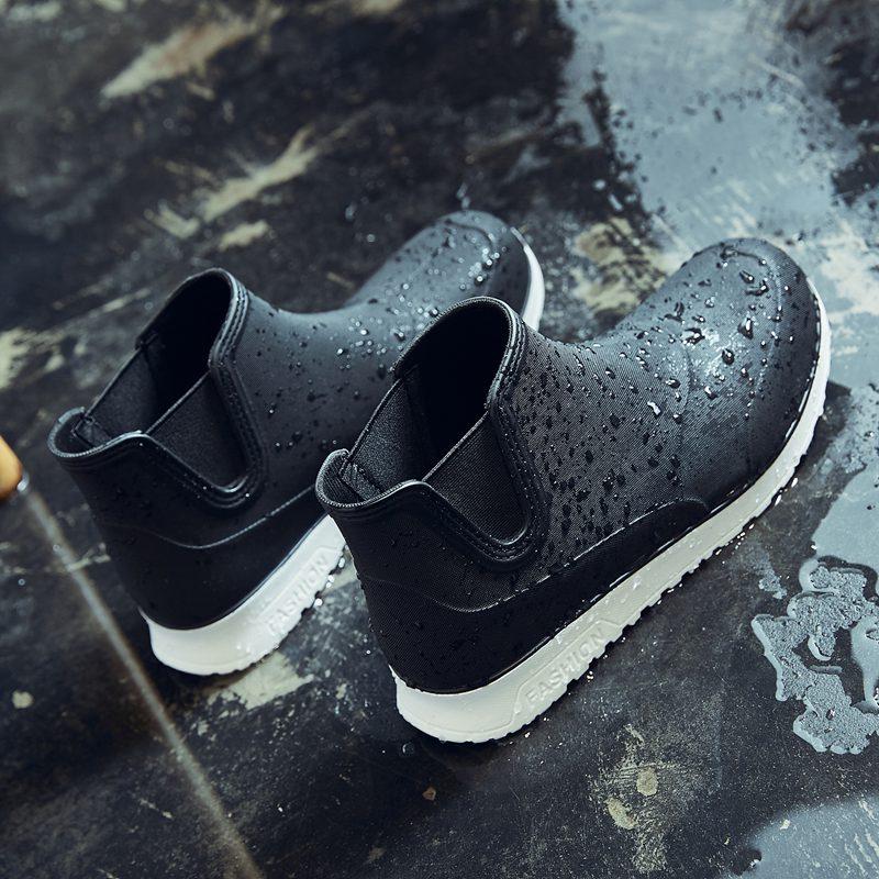 Rain shoes kitchen labor protection rain boots short tube car wash water shoes outdoor fishing wear-resistant rubber shoes