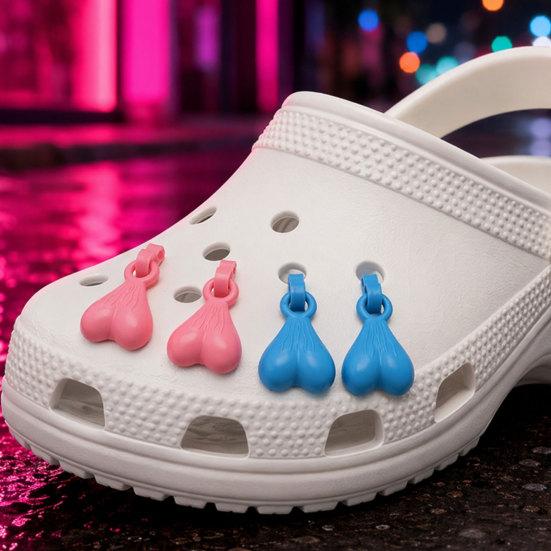 2 Pcs Shoe Nuts for Hole Shoes Funny Ball Sack Shoe Charms Novelty Shoe Gag