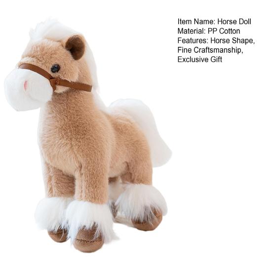 Horse Doll 2026 Good Luck In Year of The Horse Doll High Simulation Russian War Horse Shape PP Cotton Filling Zodiac Pony Figurine