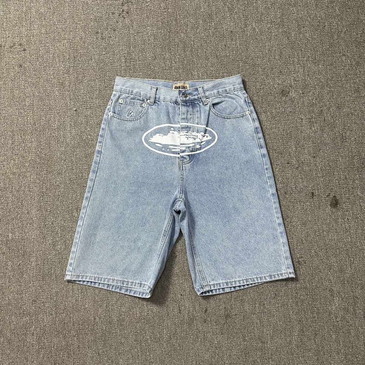 LUXEON American Street Style Print Unisex Loose Casual Shorts M