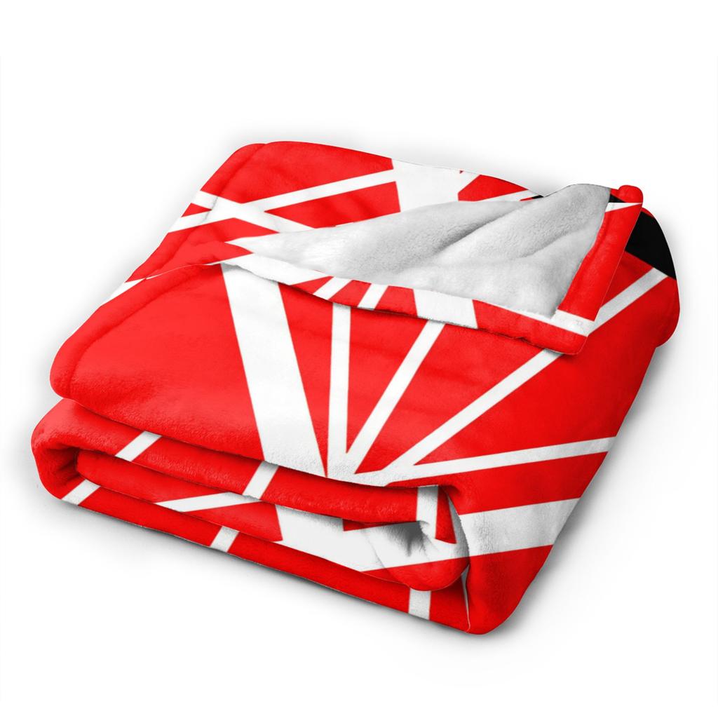 Van Halen Abstract Red With Black And White Lines Super Soft Blanket Novelty Travel Throw Blanket Couch Chair Flannel Bedspread