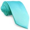 SHLAX&WING Necktie and Pocket Square Set, Solid Color, Aqua Indigo Silk, 147cm x 8cm