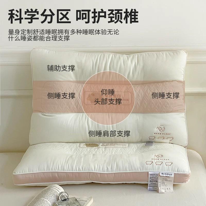 Memory Foam Support Pillow With Cashmere Protein Infusion Neck Relief Medium Height 10-12cm 48x74cm Single