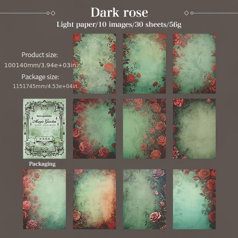 30 PCs Vintage INS Decorative Paper DIY Diary Album Scrapbooking Material Background Paper Hand Made Junk Journal Supplies