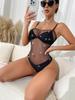 women's hot diamond shiny sexy lingerie mesh one-piece net dress Bodystocking Crystal Lingerie