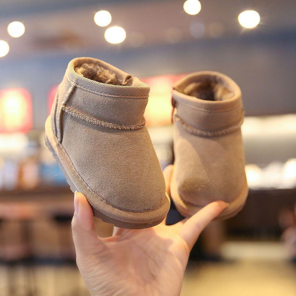 

Детские зимние плюшевые ботинки - Теплая обувь с мягкой подошвой для малышей для девочек и мальчиков 22 хаки