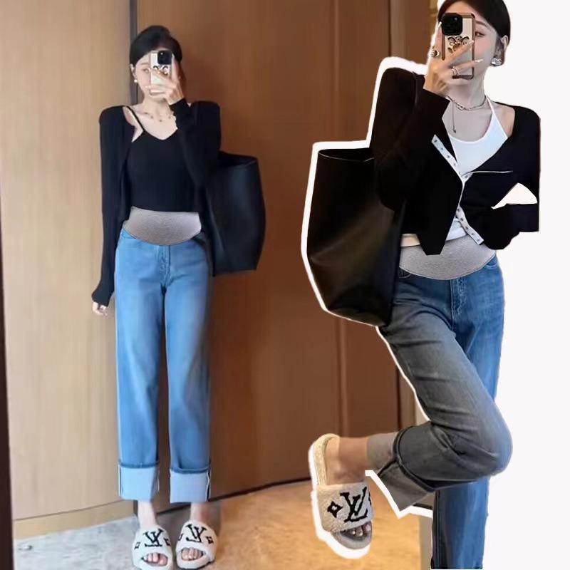 Jeans Spring and Autumn New High Waist Slim Fit Retro Versatile Rolling Pipe Pants Fashion