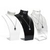 Fashion Black White Simple Acrylic Portrait Model Jewelry Display Stand Necklace Earring Holder Shelf for Decorative Exhibition