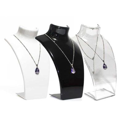Fashion Black White Simple Acrylic Portrait Model Jewelry Display Stand Necklace Earring Holder Shelf for Decorative Exhibition