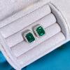 Tancise 925 Sterling Silver Earrings 6*8 Lab Emerald