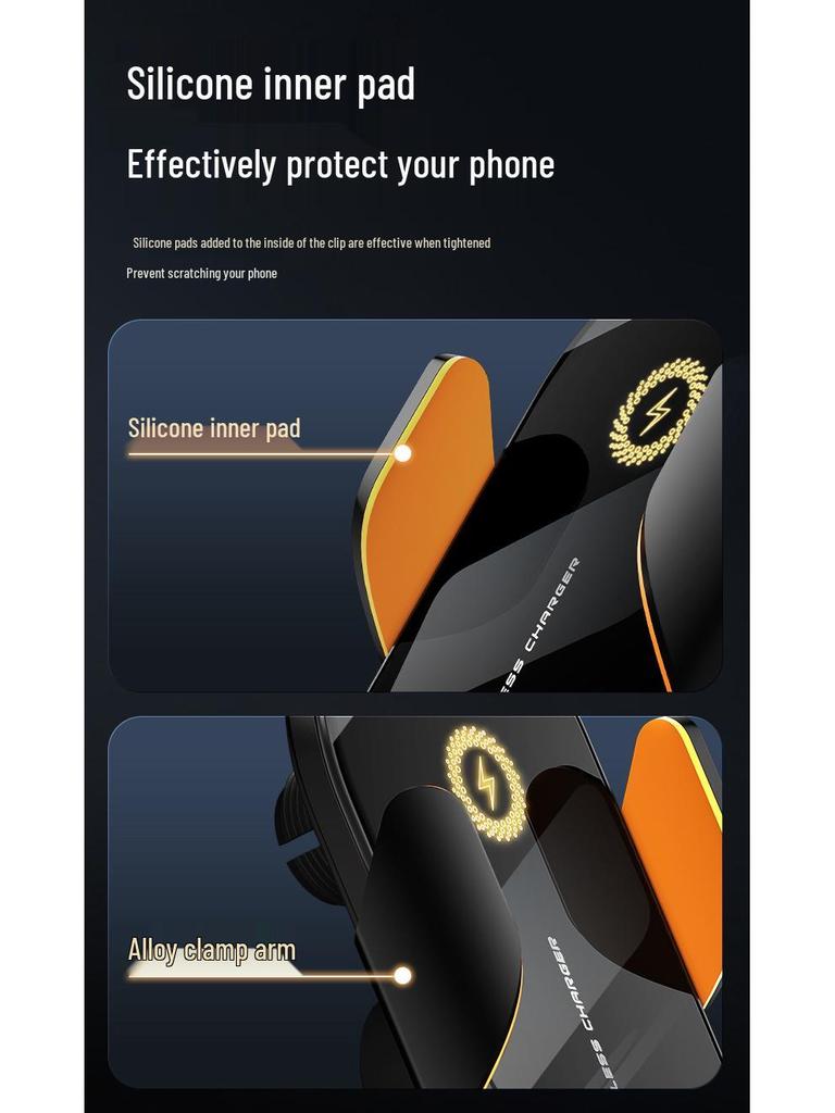 Smart Infrared Wireless Car Charger & Auto-Closing Phone Holder with Fast Charging