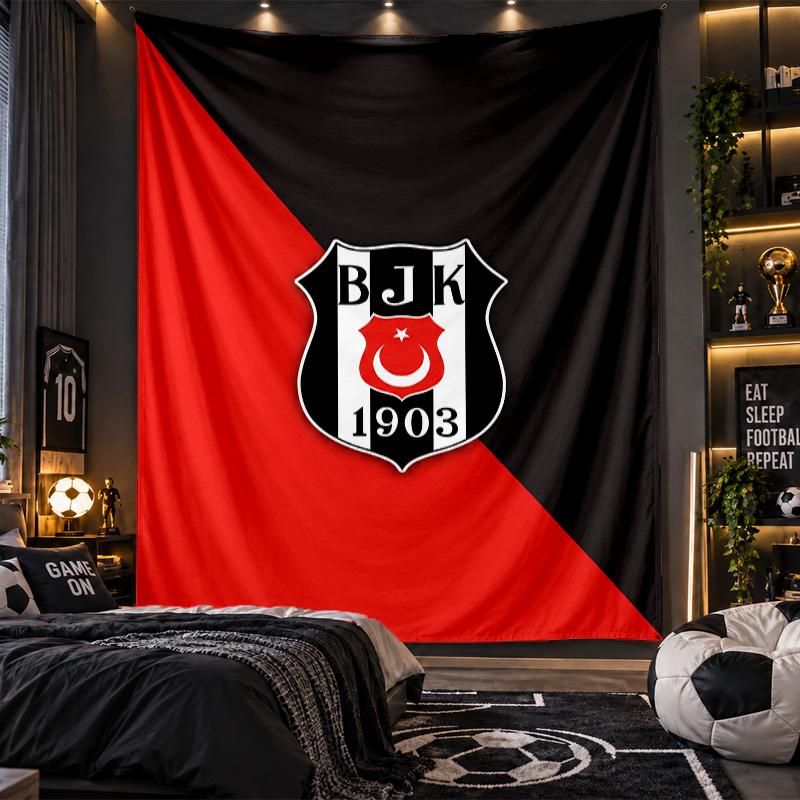 Wandbehang Tapisserie Beşiktaş FC Druckstoff für Wohnzimmer Schlafzimmer Heimdekoration