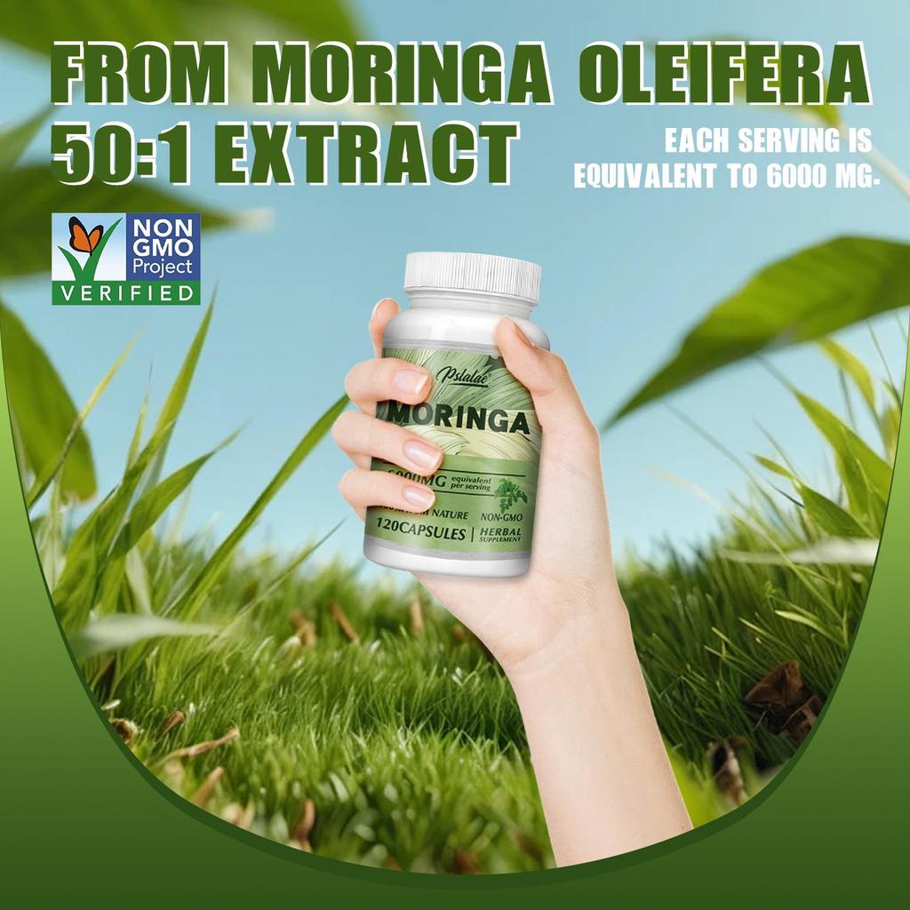Moringa Capsules Contain 6000 Mg of Moringa Per Serving, Supporting Digestion, the Immune System, and Metabolism.