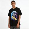 Astronaut Surfing In Space Graphic Casual Short Sleeve T-Shirt Pure cotton T-shirt