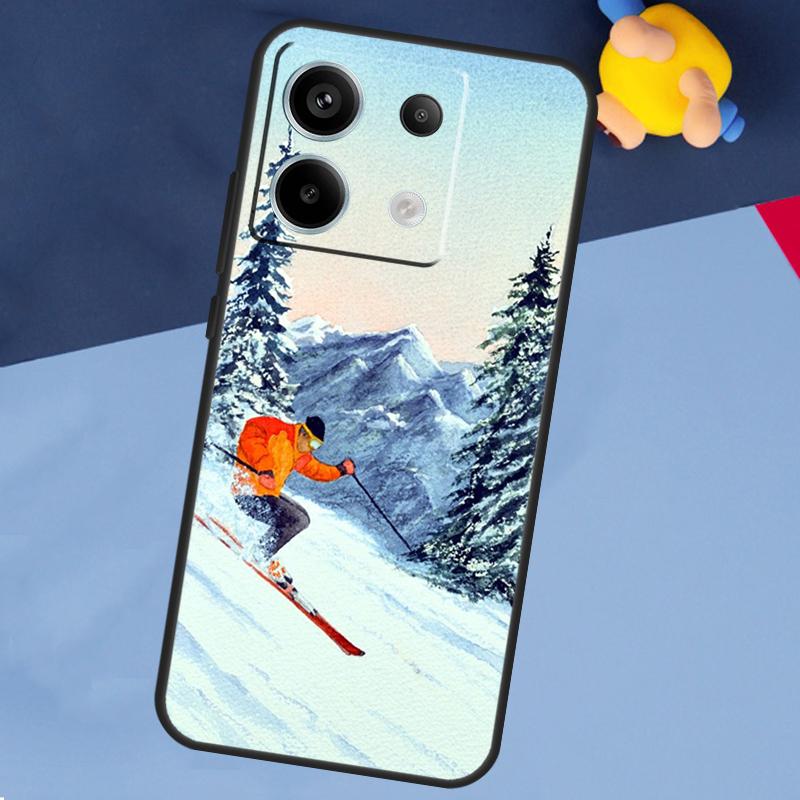 Skiing Snow Snowboard Ski Case For Xiaomi Redmi Note 13 12 11 10 9 8 Pro 12S 11S 10S 9S 10A 9C 10C 12C 13C Back Cover
