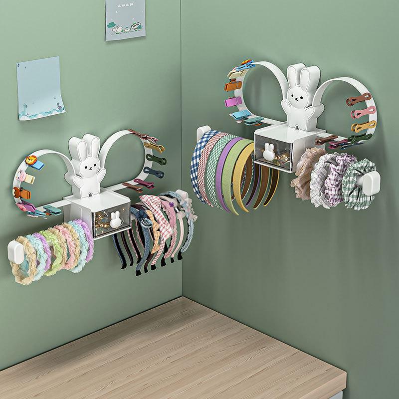 Wall-mounted Hair Accessory Organizer and Storage Rack
