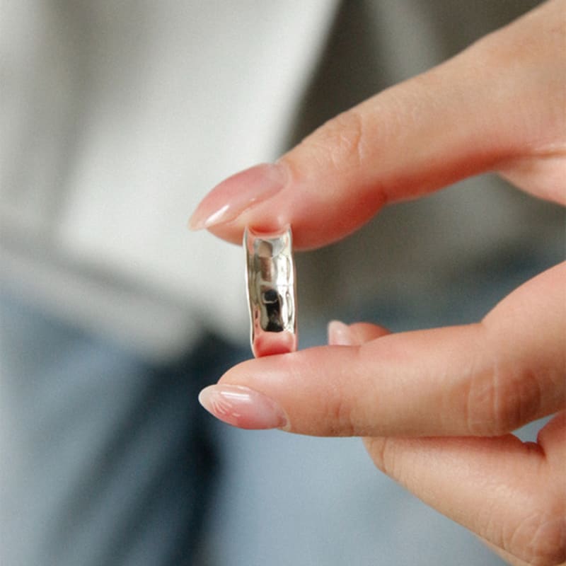 

J.Lauren Bold Silver Hammer Open Ring R0685 single type