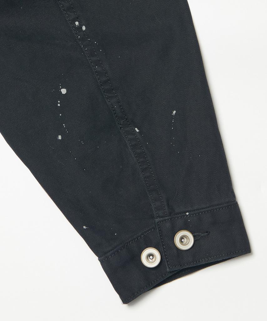 NOMANUAL Painted Trucker Jacket - Washed Black