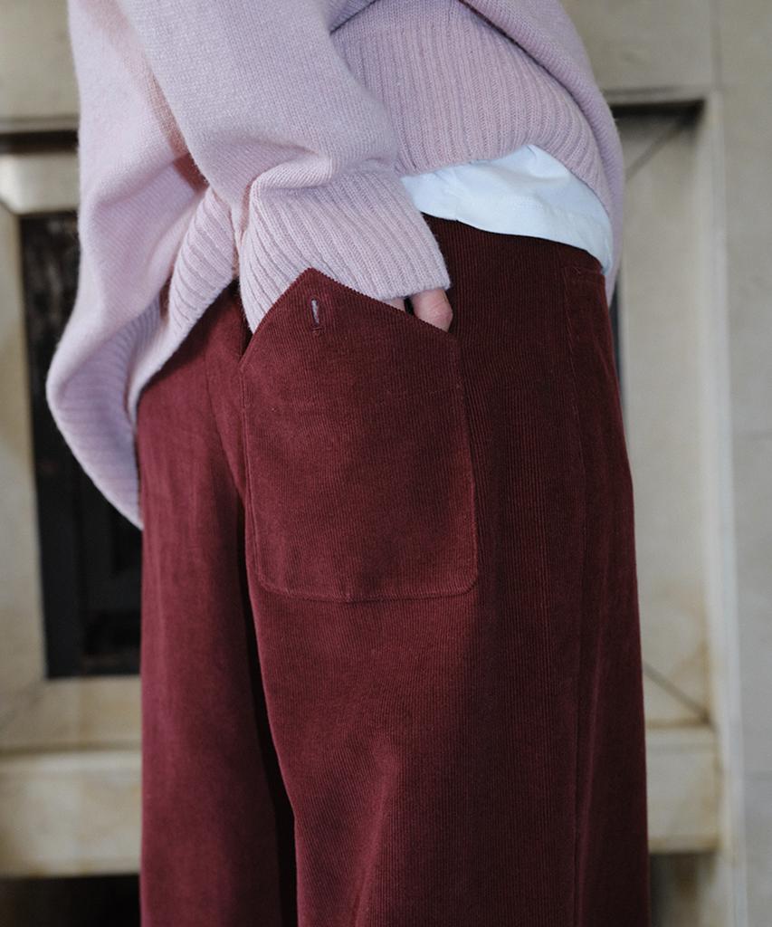 EN OR Corduroy Straight Pants - Wine