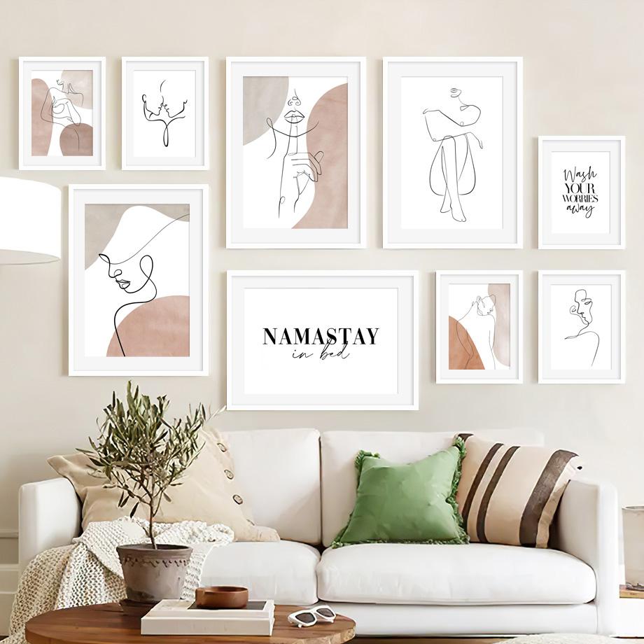 Abstract Sexy Woman Face Lines Wall Art PaintingCanvas  Nordic Aesthetic Posters And Prints Wall Pictures For Living Room Decor