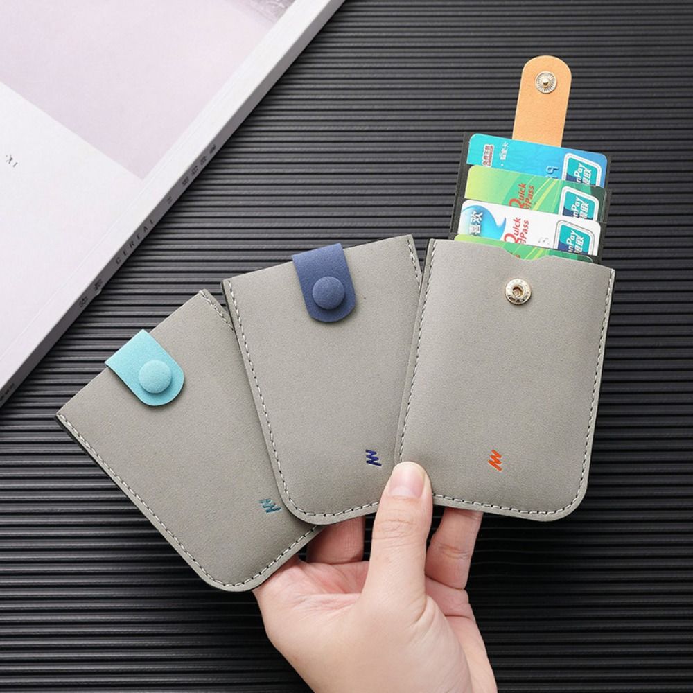 Pull-out Type Card Holders Clutch Korean Style Short Wallet Elegant Business Card Bag  Male