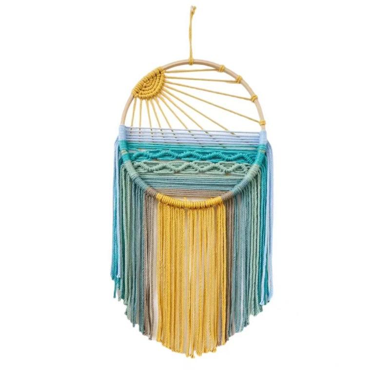 Bohemian Handwoven Wall Hanging Tapestry Fringe Decor Aesthetic Bedroom Art Macrame Boho Chic Home Decoration Accent Piece