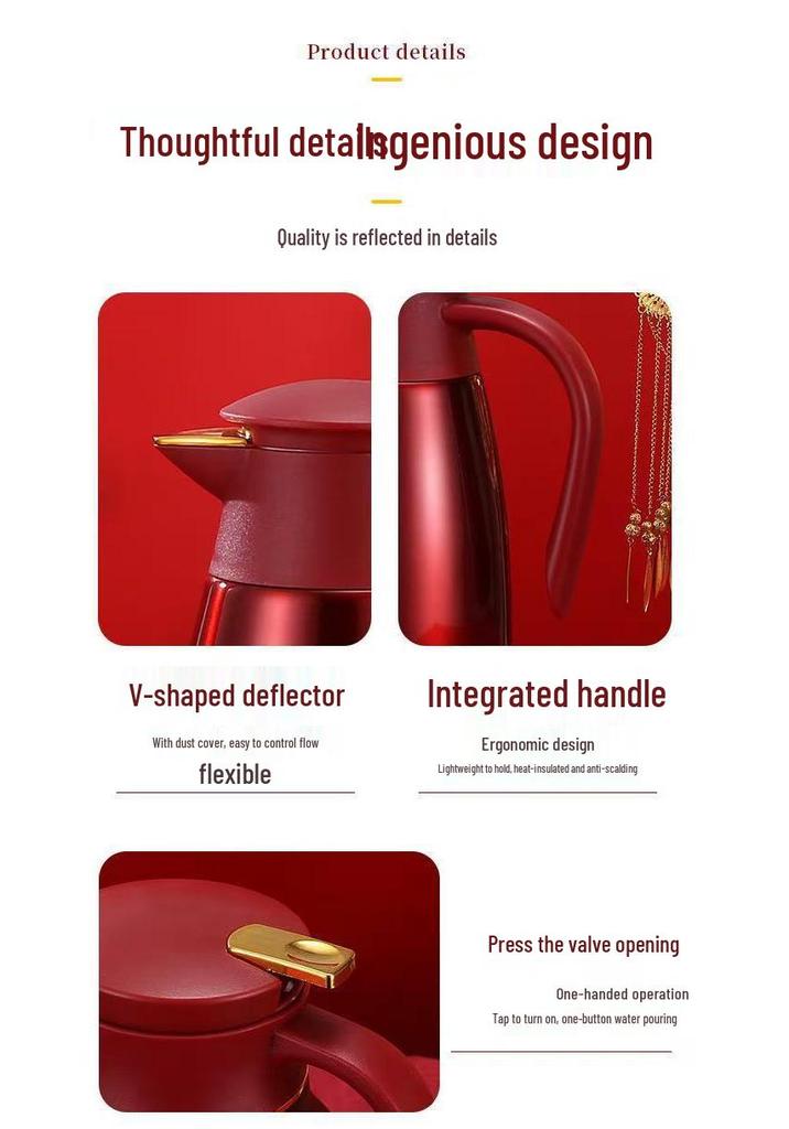 304 Stainless Steel Red Wedding Thermos Flask Pair