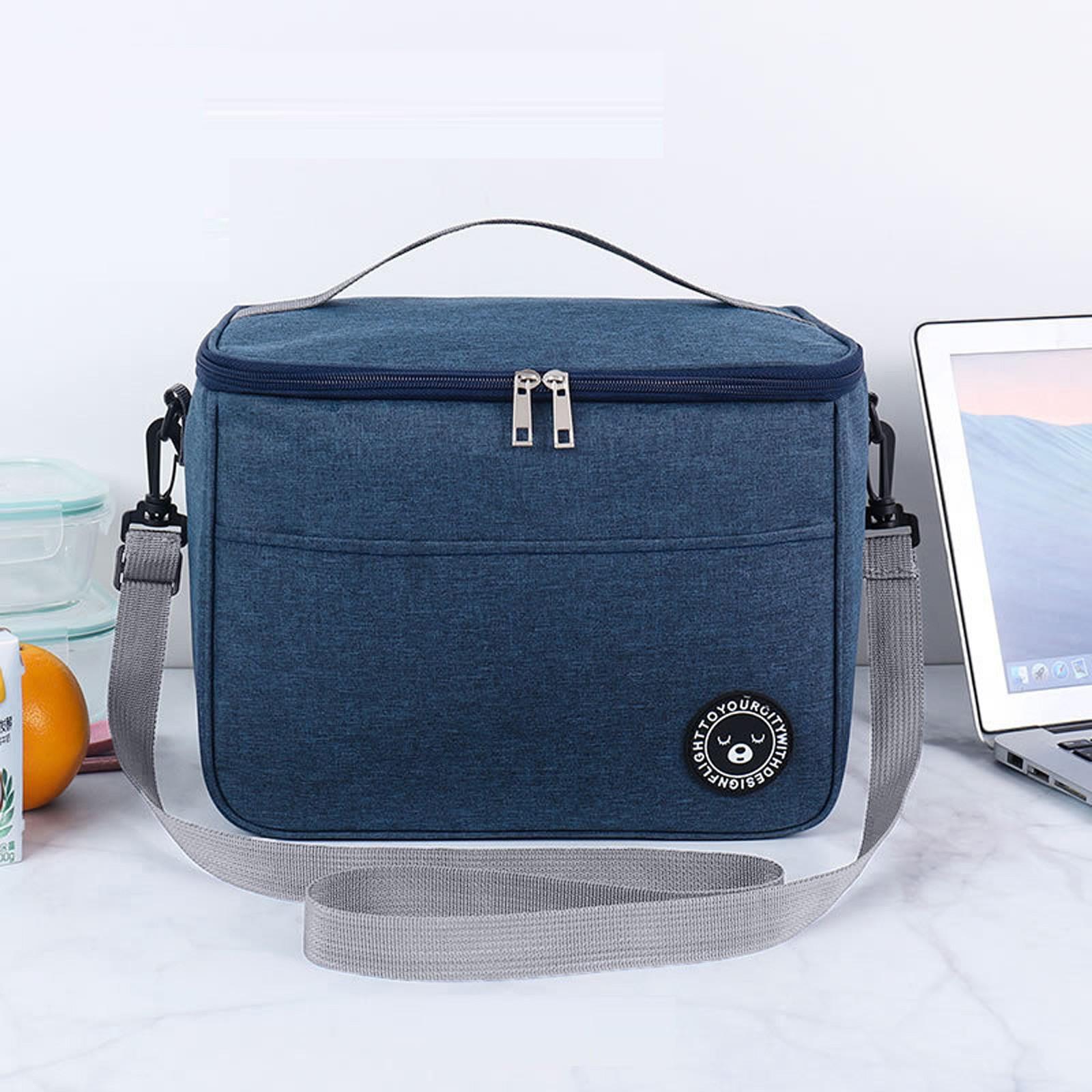 

Изолированная коробка для обеда для пикника, портативная охлаждаемая сумка, водонепроницаемая сумка для обеда большой емкости, сумка для пикника L тёмно-синий