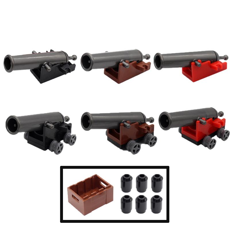 MOC Military Building Blocks Figure Napoleon Wars Soldier Accessories Weapon Cannon Sandbag Army Pirate Mini Brick gift X003 DIY