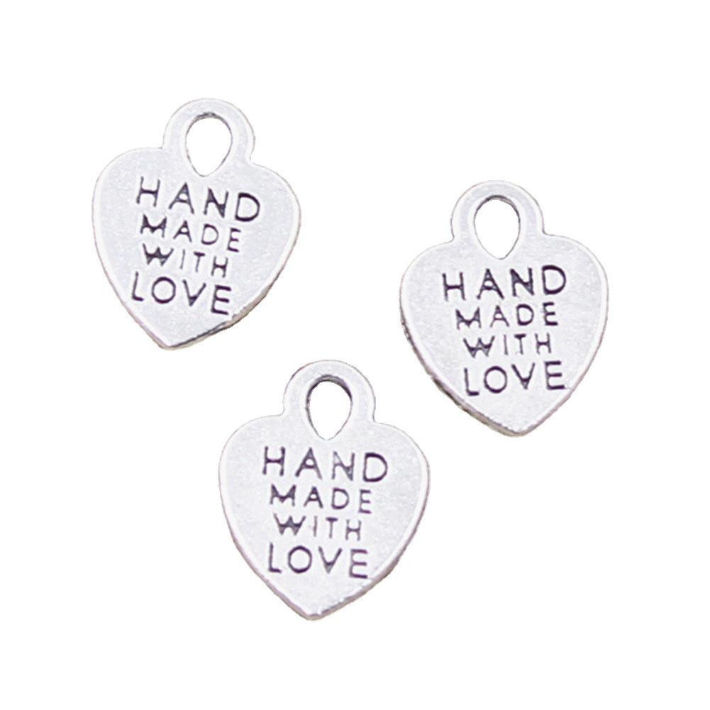 Handmade Antique Silver Heart Pendant Jewelry Accessory for Necklace/Bracelet