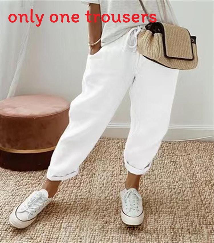 Cotton Casual Pants For Women With Pockets And Elastic Waist For Spring 2023
