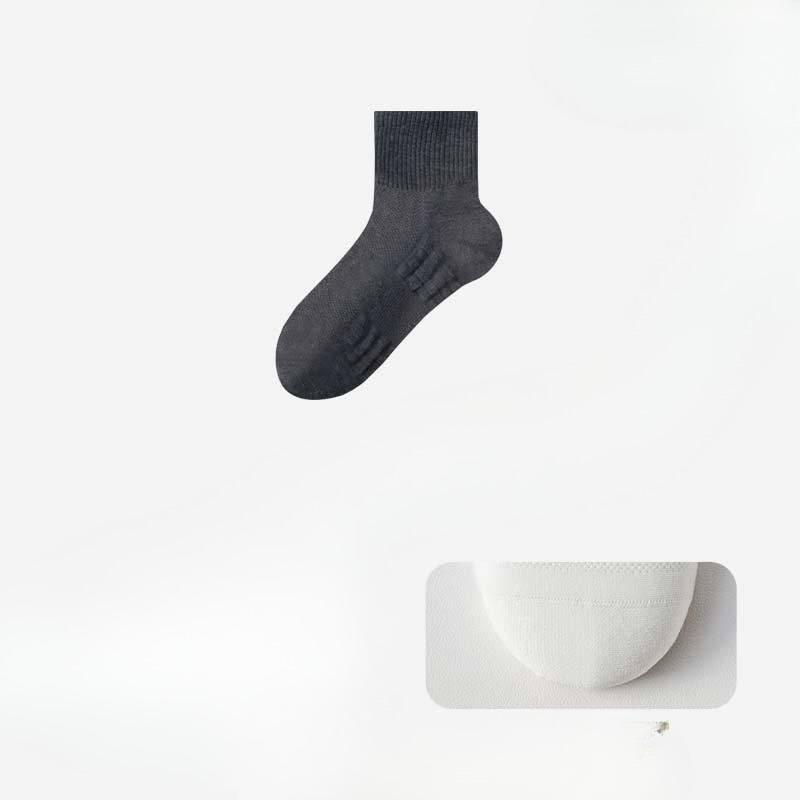 Women's Mid-calf Cotton Socks, Antibacterial and Deodorizing, Towel Bottom Mesh Breathable, Running Sports Long Calf Socks