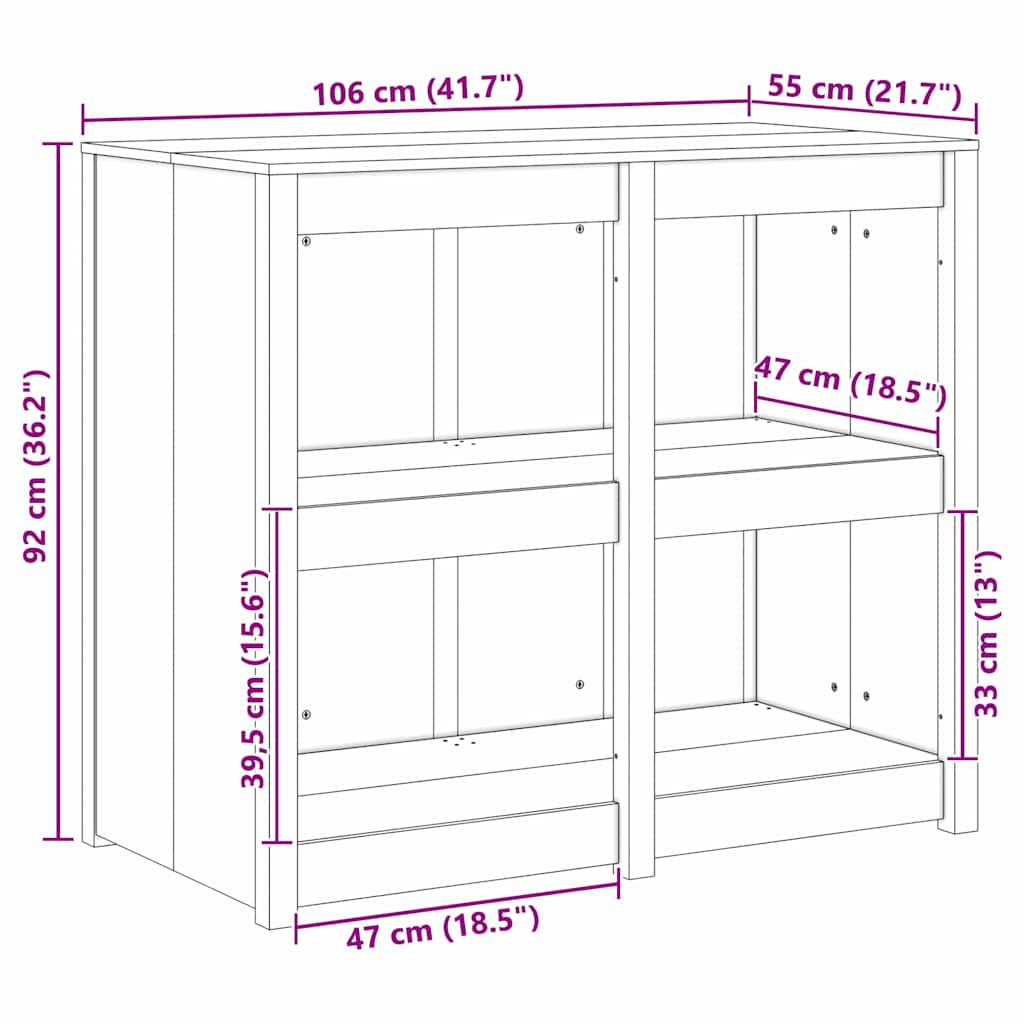 Kitchen Cabinet MEPPEL Brown Oak Effect 106 X 55 X 92 Cm
