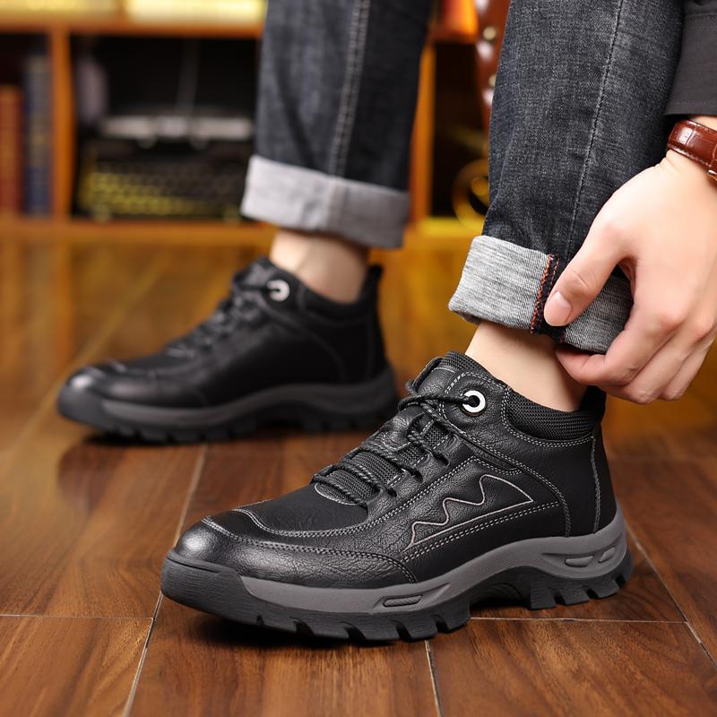 Golden Sapling Winter Men's Boots Retro Leather Outdoor Shoes for Men Platform Footwear Tactical Leisure Tooling Boot