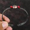 Rodokrosit Koppar Manschettarmband Röd Korall Pärlor Armring Koppartråd Inlindat Smycke Justerbar Manschettarmband Ädelstensarmring Handgjord Manschett