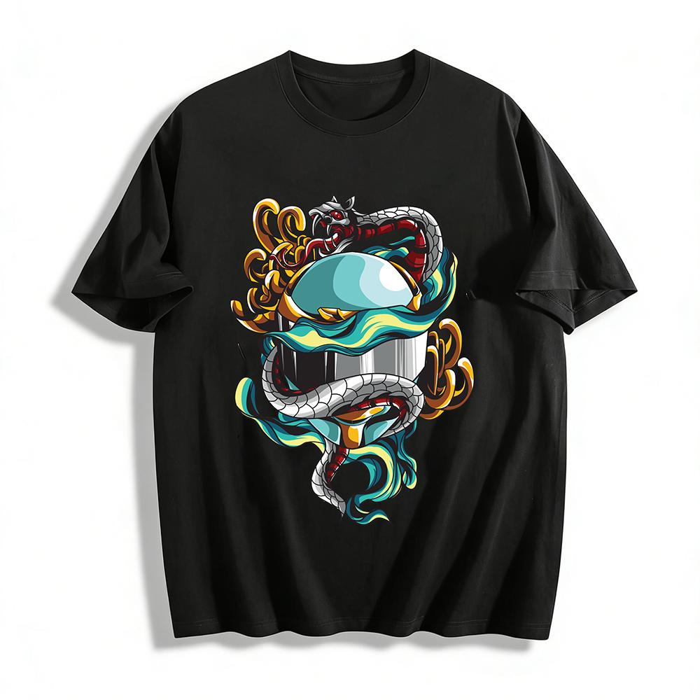 Vintage Snake Wrapped Hourglass Graphic Print T-Shirt Pure cotton T-shirt XXS
