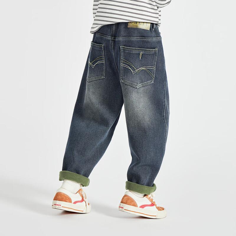 Boy s Winter Warm Fleece-Lined Stretch Denim Jeans 130