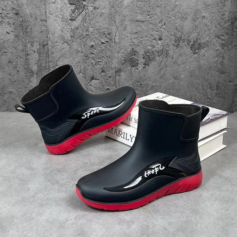 Men's  Short Tube Fashion Winter Outdoor Warmth Waterproof Anti Slip Rain Boots Work Shoes Kitchen Fishing Water Shoes