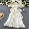 Hochwertiges elegantes Kleid Damen Sommerkleid Französischer leichter Luxus Society Spitze Spleiß Taille Temperament Träger Großer Schwing-Rock