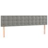Box Spring Bed with Mattress & LED Light Grey 160 x 200 cm Velvet