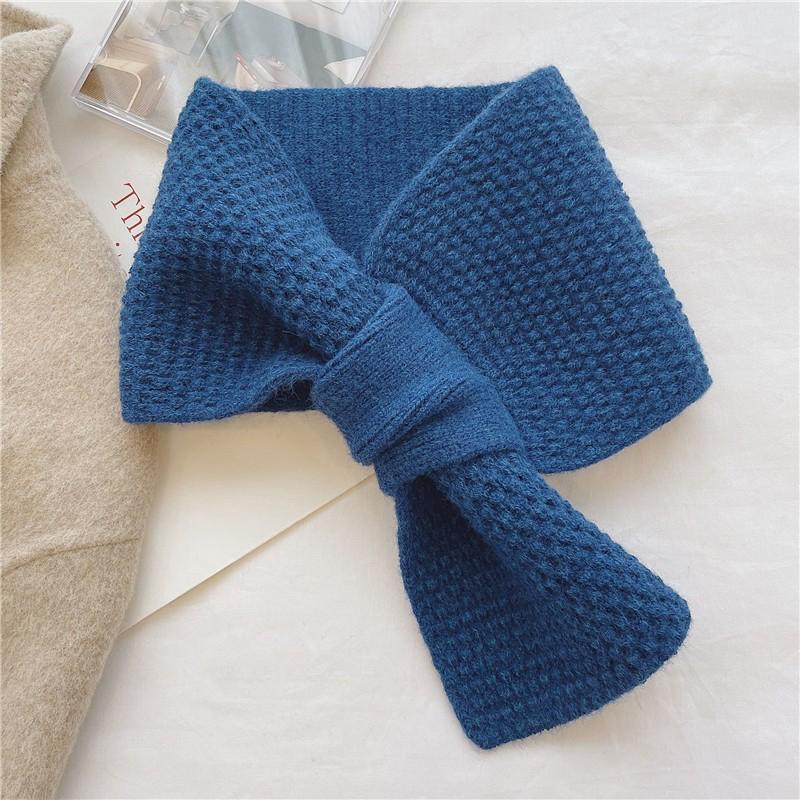 1Pieces Women's Wool Scarf Winter Internet Celebrity Lazy Knitted Warm Solid Color Neck Protection Mountaineering Scarf