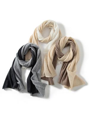 Color Blocking Patchwork Wolle Kaschmir Schal Pashmina Ajour Große Schals Wickelschal Kaschmir Hijab Damen Leicht-dünne Wickeltücher