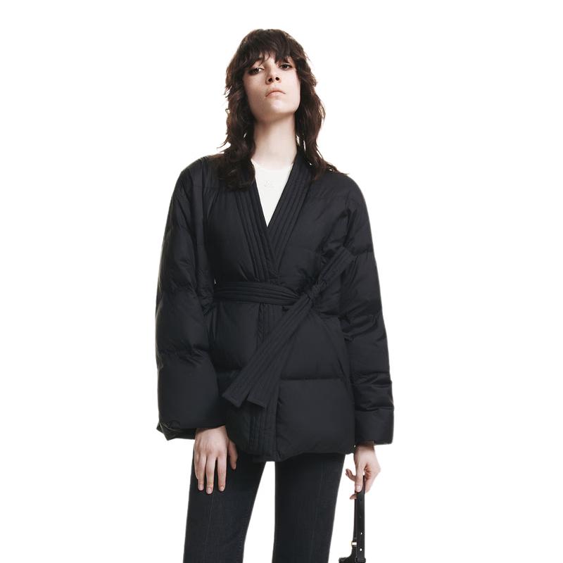 

MO&Co. 2024 Осенняя куртка-кимоно на утином пуху с запахом S 160