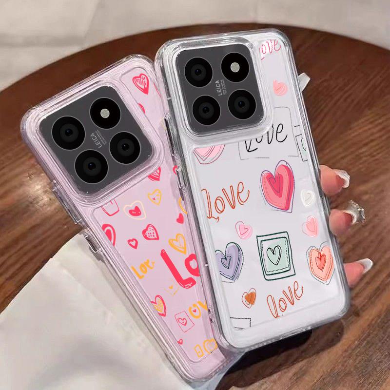 

Для Xiaomi 13T Pro 11T Poco X6 X5 Pro Redmi Note 13 12 11 Pro 10 чехол Love Heart противоударный прозрачный мягкий силиконовый чехол для телефона Redmi K70E