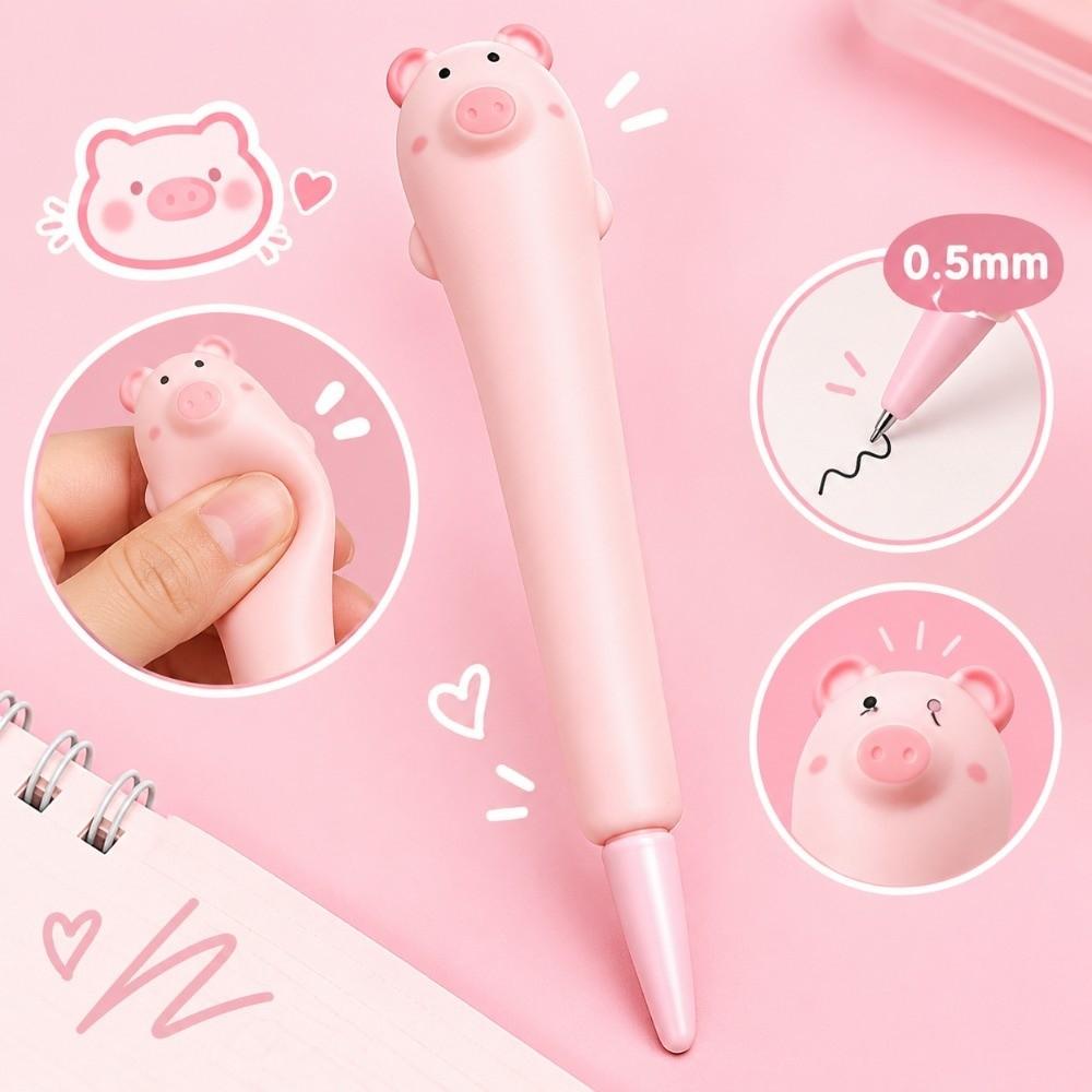 0.5mm Squeeze Pen Pig Shape Student Pen Cute Gel Pen  Office