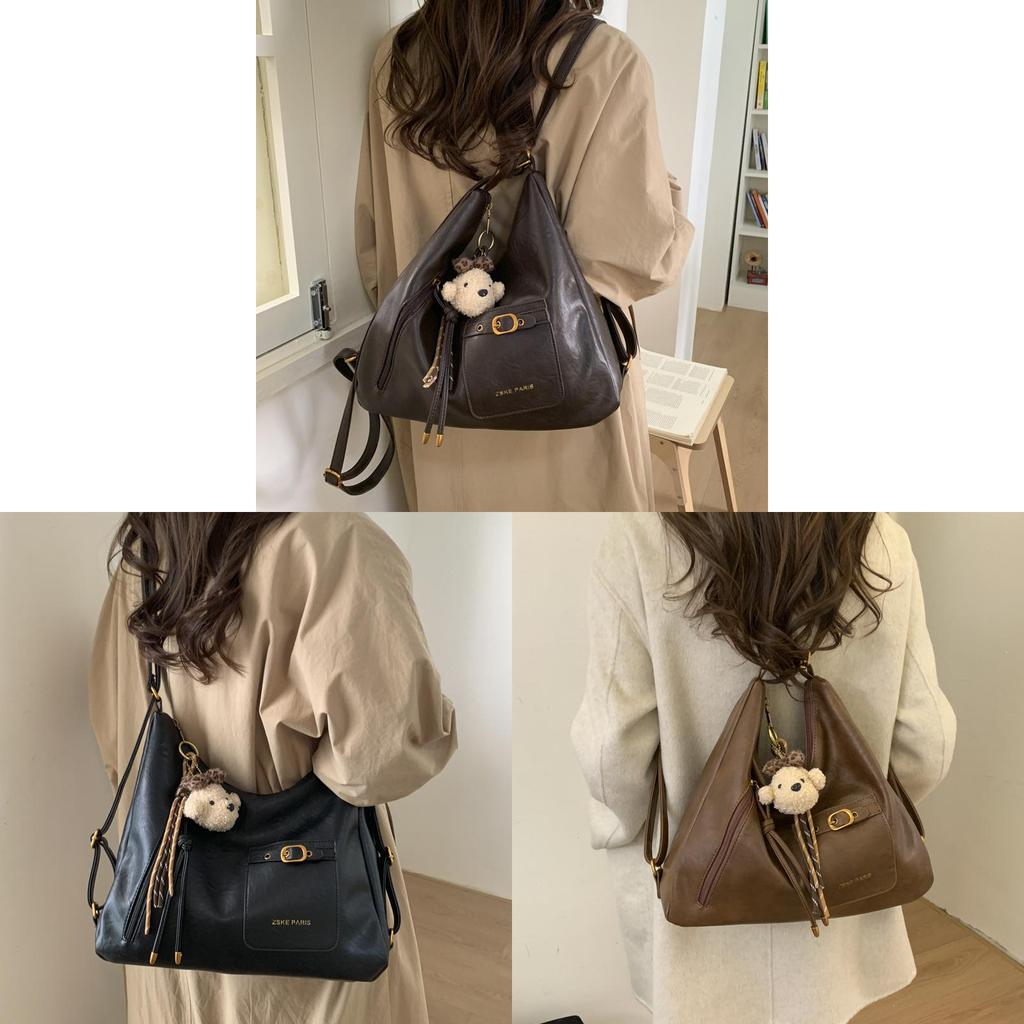 Urban Minimalist Pu Large Tote Bag With Zipper Closure For Daily Use