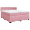 Cadre de lit avec matelas - Maison Exclusive - 200x200 cm - Velours rose - Tête de lit réglable
